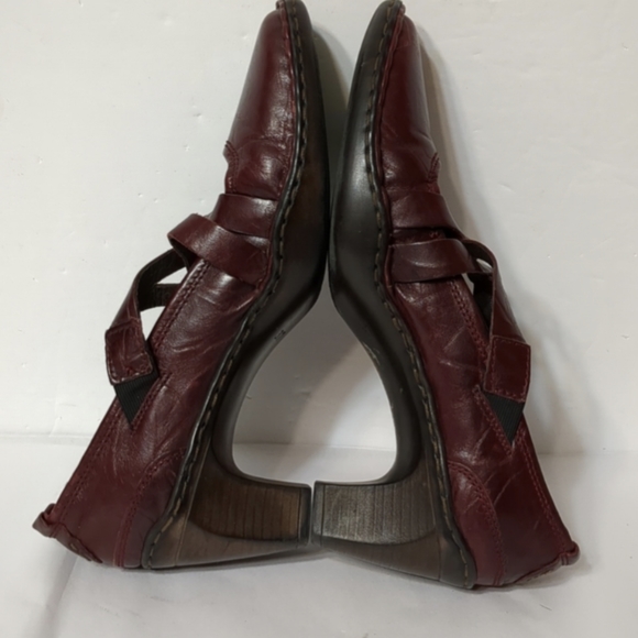 Josef Seibel Heeled Shoes Size 37 Burgundy Red Gorgeous Leather Made in Bulgaria - Picture 5 of 8